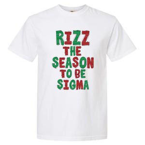 Rizz The Season Funny Gen Alpha Slang Christmas Teacher Garment-Dyed Heavyweight T-Shirt