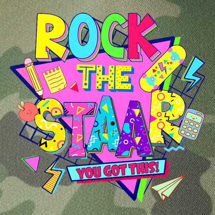 Rock The Staar Test Testing Day Retro Groovy Teacher Stars Legacy Tie Dye Trucker Hat