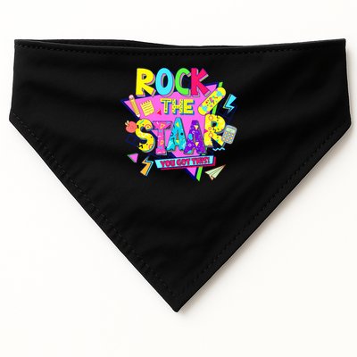 Rock The Staar Test Testing Day Retro Groovy Teacher Stars USA-Made Doggie Bandana