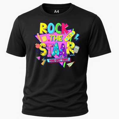 Rock The Staar Test Testing Day Retro Groovy Teacher Stars Performance Shirt