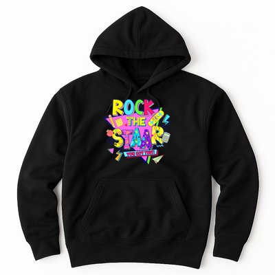 Rock The Staar Test Testing Day Retro Groovy Teacher Stars Hoodie