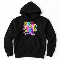 Rock The Staar Test Testing Day Retro Groovy Teacher Stars Hoodie
