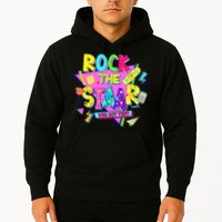 Rock The Staar Test Testing Day Retro Groovy Teacher Stars Hoodie