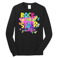 Rock The Staar Test Testing Day Retro Groovy Teacher Stars Long Sleeve Shirt