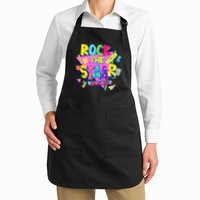 Rock The Staar Test Testing Day Retro Groovy Teacher Stars Apron