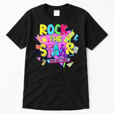 Rock The Staar Test Testing Day Retro Groovy Teacher Stars Tall T-Shirt