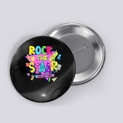Rock The Staar Test Testing Day Retro Groovy Teacher Stars Button