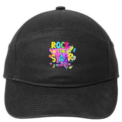 Rock The Staar Test Testing Day Retro Groovy Teacher Stars 7-Panel Snapback Hat