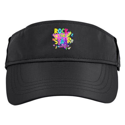 Rock The Staar Test Testing Day Retro Groovy Teacher Stars Adult Drive Performance Visor
