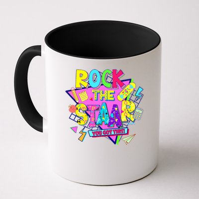 Rock The Staar Test Testing Day Retro Groovy Teacher Stars Mug
