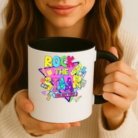 Rock The Staar Test Testing Day Retro Groovy Teacher Stars Mug