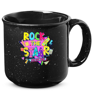 Rock The Staar Test Testing Day Retro Groovy Teacher Stars 15oz Campfire Ceramic Mug