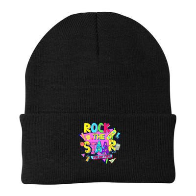 Rock The Staar Test Testing Day Retro Groovy Teacher Stars Beanie