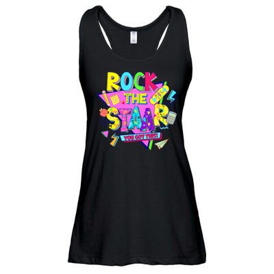Rock The Staar Test Testing Day Retro Groovy Teacher Stars Ladies Essential Flowy Tank