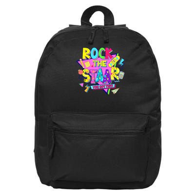 Rock The Staar Test Testing Day Retro Groovy Teacher Stars 16 in Basic Backpack