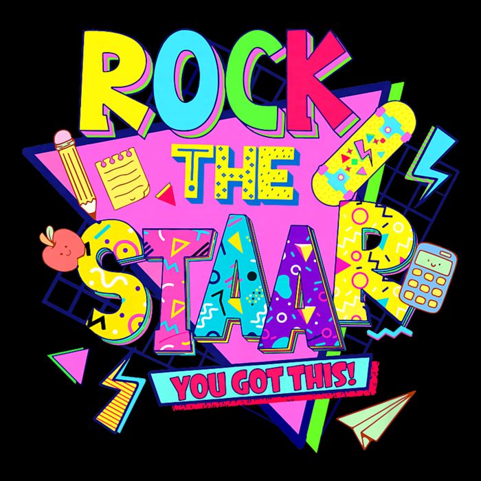 Rock The Staar Test Testing Day Retro Groovy Teacher Stars 16 in Basic Backpack