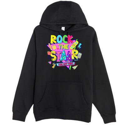 Rock The Staar Test Testing Day Retro Groovy Teacher Stars Premium Pullover Hoodie