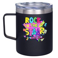 Rock The Staar Test Testing Day Retro Groovy Teacher Stars 12oz Stainless Steel Coffee Mug