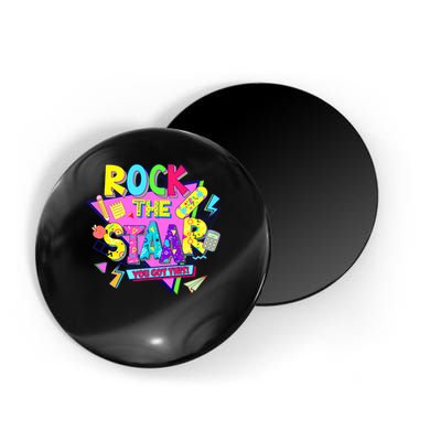 Rock The Staar Test Testing Day Retro Groovy Teacher Stars Magnet