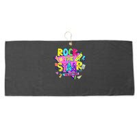 Rock The Staar Test Testing Day Retro Groovy Teacher Stars Large Microfiber Waffle Golf Towel