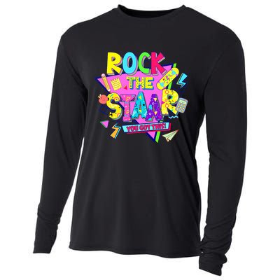 Rock The Staar Test Testing Day Retro Groovy Teacher Stars Cooling Performance Long Sleeve Crew