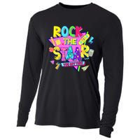 Rock The Staar Test Testing Day Retro Groovy Teacher Stars Cooling Performance Long Sleeve Crew