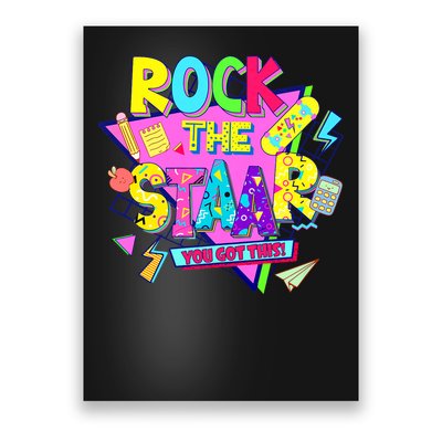 Rock The Staar Test Testing Day Retro Groovy Teacher Stars Poster