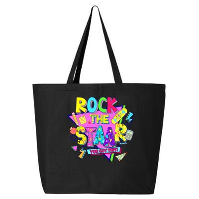Rock The Staar Test Testing Day Retro Groovy Teacher Stars 25L Jumbo Tote