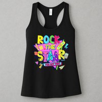 Rock The Staar Test Testing Day Retro Groovy Teacher Stars Womens Tank Top