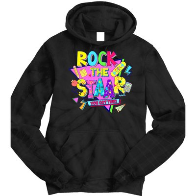Rock The Staar Test Testing Day Retro Groovy Teacher Stars Tie Dye Hoodie
