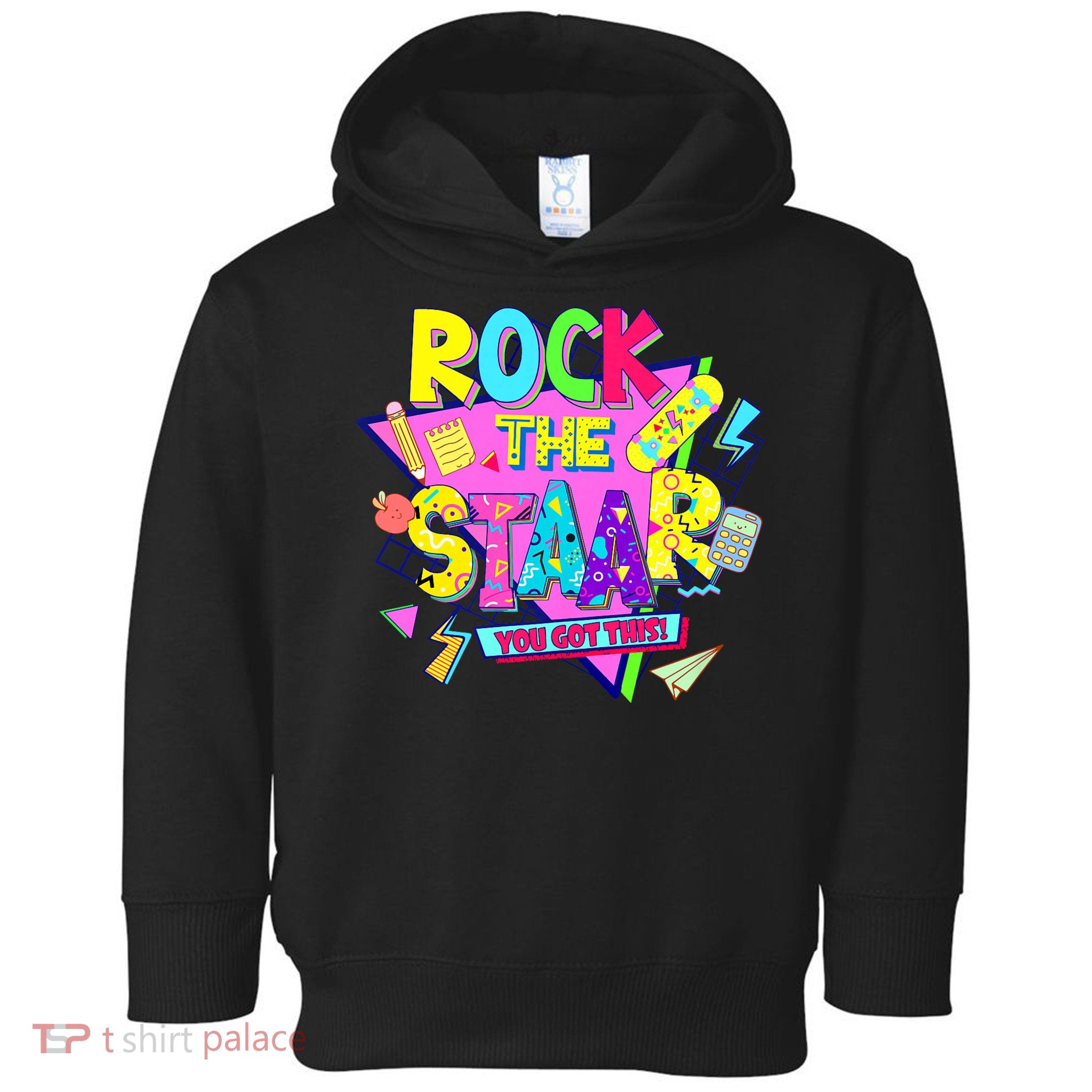 Rock The Staar Test Testing Day Retro Groovy Teacher Stars Toddler Hoodie