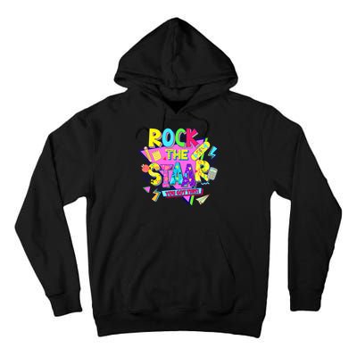 Rock The Staar Test Testing Day Retro Groovy Teacher Stars Tall Hoodie