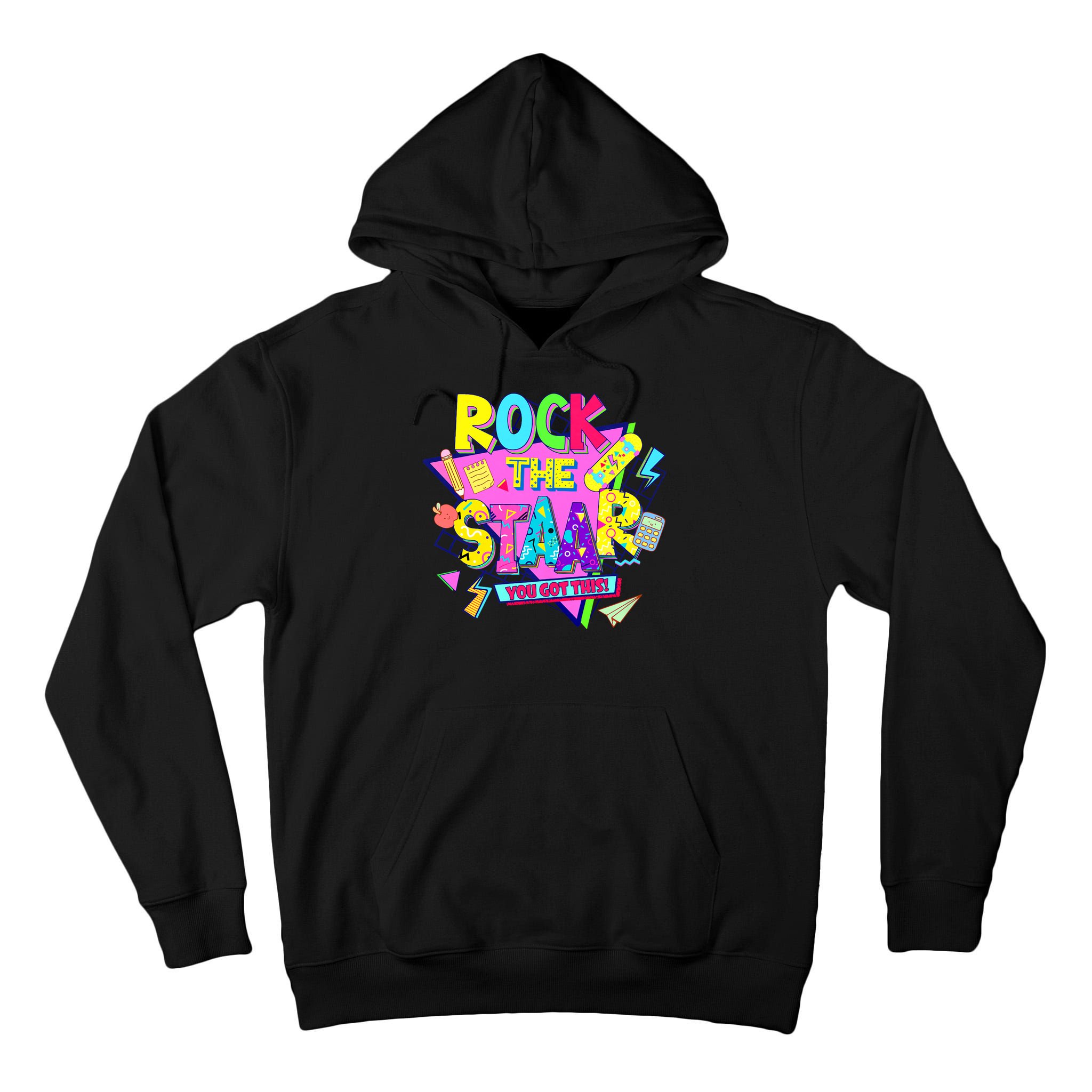 Rock The Staar Test Testing Day Retro Groovy Teacher Stars Tall Hoodie