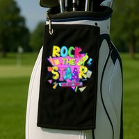 Rock The Staar Test Testing Day Retro Groovy Teacher Stars Golf Towel