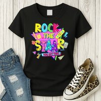 Rock The Staar Test Testing Day Retro Groovy Teacher Stars Womens T-Shirt