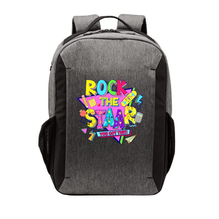Rock The Staar Test Testing Day Retro Groovy Teacher Stars Vector Backpack