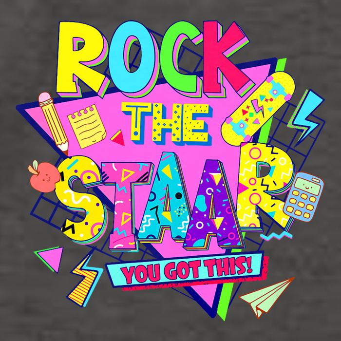Rock The Staar Test Testing Day Retro Groovy Teacher Stars Vector Backpack