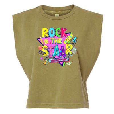 Rock The Staar Test Testing Day Retro Groovy Teacher Stars Garment-Dyed Women's Muscle Tee