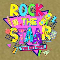 Rock The Staar Test Testing Day Retro Groovy Teacher Stars Garment-Dyed Women's Muscle Tee