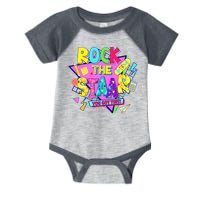 Rock The Staar Test Testing Day Retro Groovy Teacher Stars Infant Baby Jersey Bodysuit