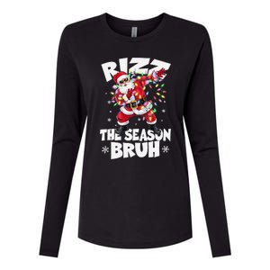 Rizz The Season Bruh Christmas Rizzmas Santa Claus Rizzler Womens Cotton Relaxed Long Sleeve T-Shirt