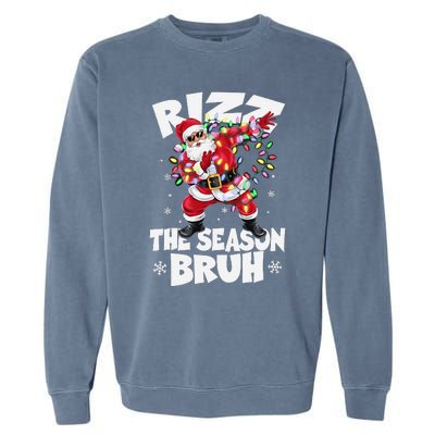 Rizz The Season Bruh Christmas Rizzmas Santa Claus Rizzler Garment-Dyed Sweatshirt