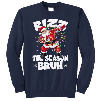 Rizz The Season Bruh Christmas Rizzmas Santa Claus Rizzler Tall Sweatshirt