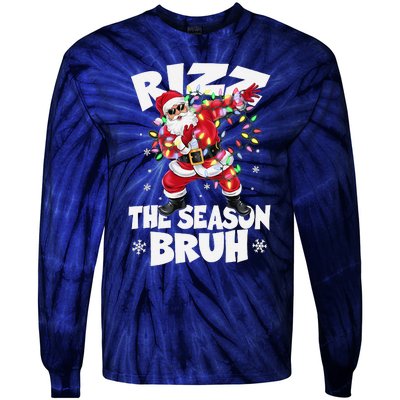 Rizz The Season Bruh Christmas Rizzmas Santa Claus Rizzler Tie-Dye Long Sleeve Shirt