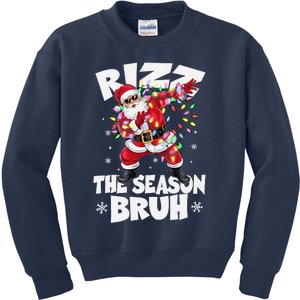 Rizz The Season Bruh Christmas Rizzmas Santa Claus Rizzler Kids Sweatshirt