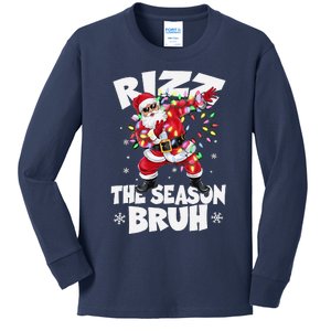 Rizz The Season Bruh Christmas Rizzmas Santa Claus Rizzler Kids Long Sleeve Shirt