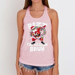 Rizz The Season Bruh Christmas Rizzmas Santa Claus Rizzler Women's Knotted Racerback Tank