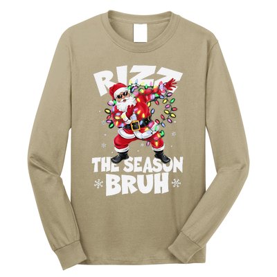 Rizz The Season Bruh Christmas Rizzmas Santa Claus Rizzler Long Sleeve Shirt