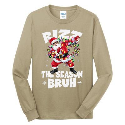 Rizz The Season Bruh Christmas Rizzmas Santa Claus Rizzler Tall Long Sleeve T-Shirt