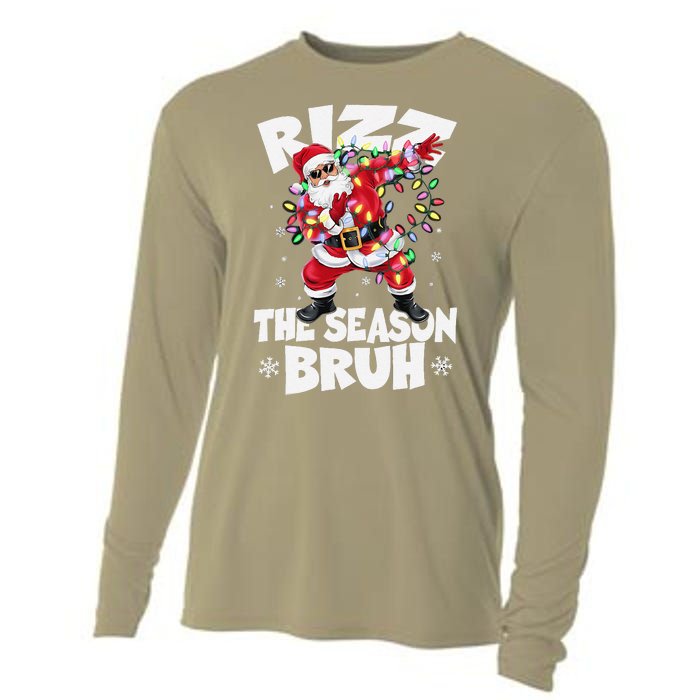 Rizz The Season Bruh Christmas Rizzmas Santa Claus Rizzler Cooling Performance Long Sleeve Crew